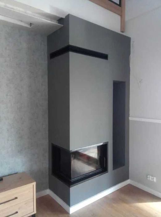 Kominek narożny w zabudowie z wkładem FLOKI S 10 Lat GWARACJI Pokój