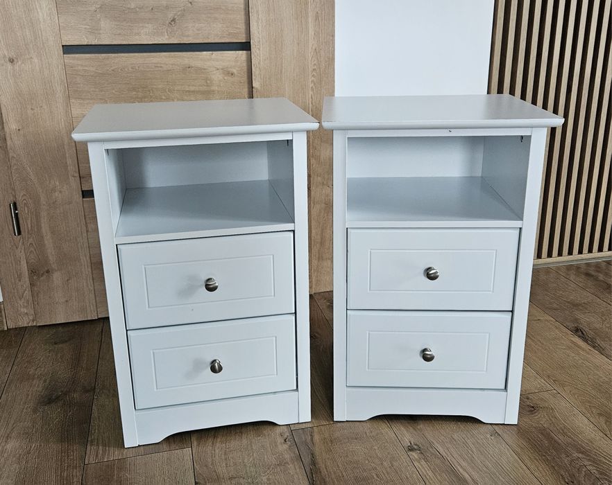 2szt Szafka nocna stolik szafki Yaheetech sz40/g35/w60 białe
