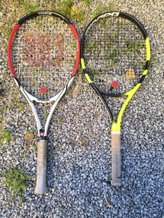 2 Raquetes Wilson + Babolat + 4 Tubos de Bolas (Bom Estado)