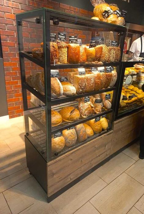 Regał piekarniczy -metalowy, czarny, podświetlany 1.0m NOWY DOSTĘPNY