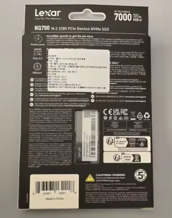 SSD-накопичувач Lexar NQ790 1TB M.2 PCIe 4.0 Gen4x4 NVMe (LNQ790X001T-