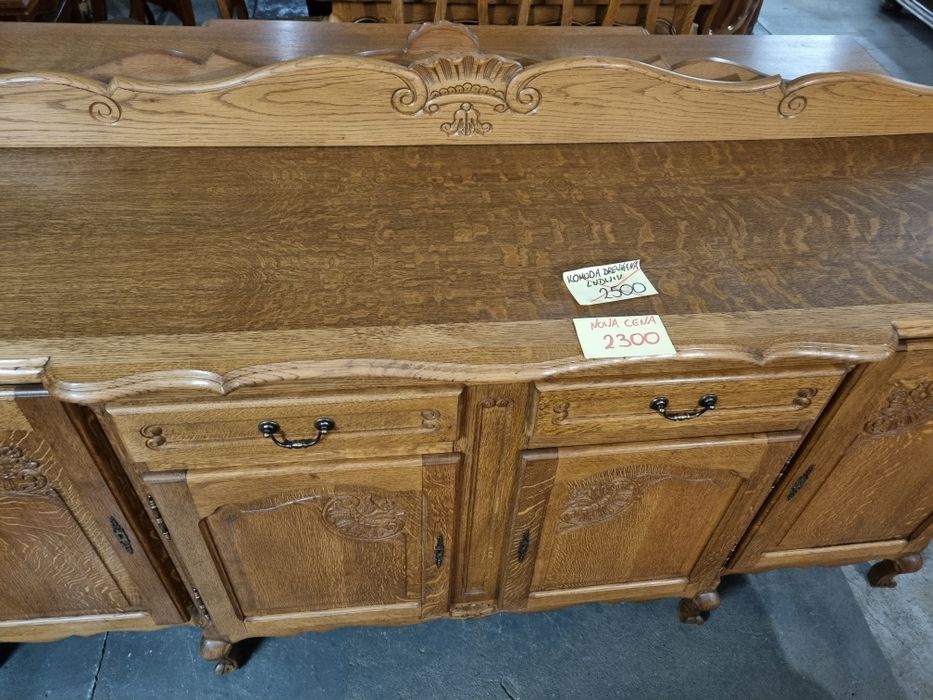 komoda dębowa na lwich łapach bufet