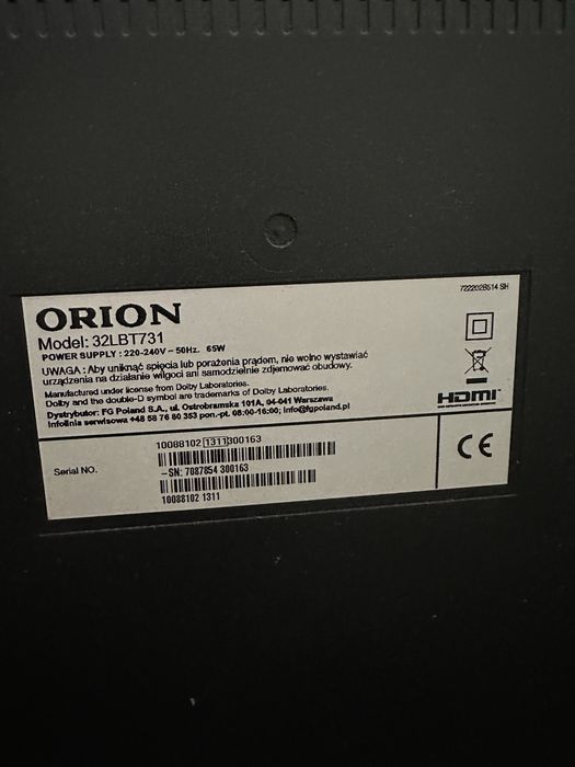 Telewizor Orion 32LBT731 32” + pilot