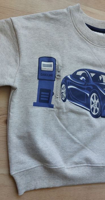 Nowa Bluza dresowa 104 Minymo z nadrukiem samochodu