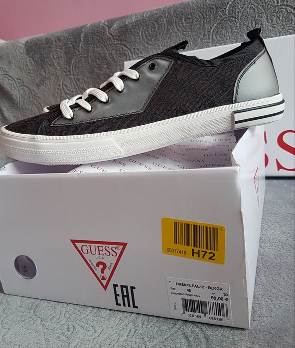 Świetne męskie sneakersy, trampki Guess 45, nowe monogram