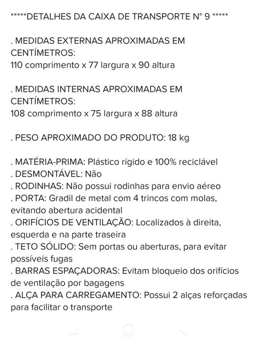 Caixa Transporte Cão