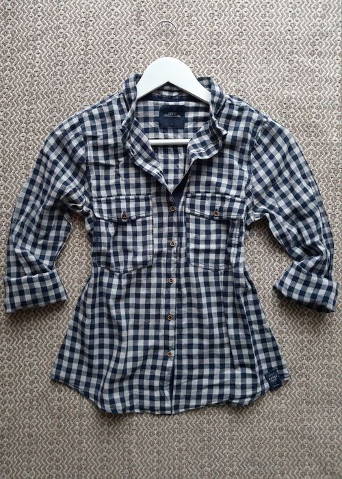 Granatowa koszula w kratkę House S/36