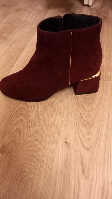 Botki bordowe burgundowe 39