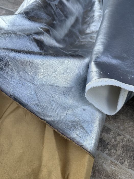 Ткань / опт / кожзам серебро - от 3 м