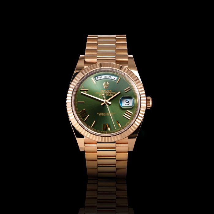 Zegarek Rolex Day Date 40 Everose oliwkowa tarcza
