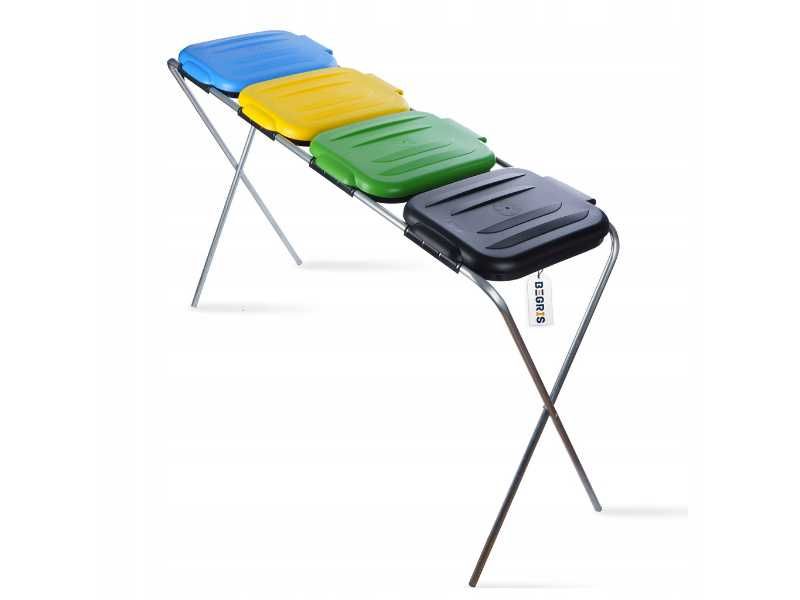 Stojak do Segregacji Śmieci 4 Worki 120L Kosz Stelaż NOWE