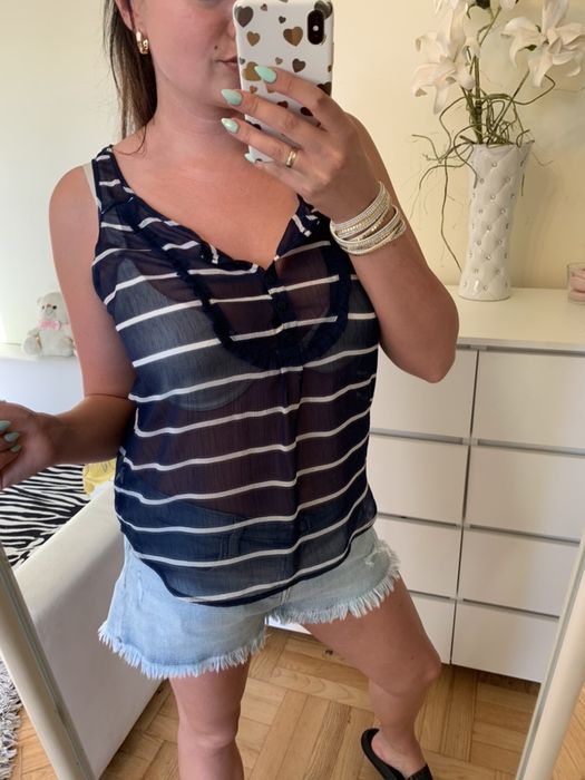 Gap bluzka marynarska w paski cienka na lato S