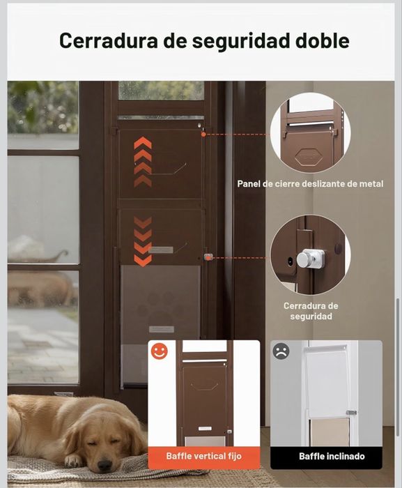 Porta para Cães VEVOR XL em Vidro – Ajustável