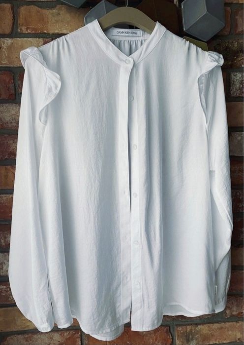 Bluzka jak jedwab Calvin Klein Jeans XL L M biała koszula 42 40 38 lux
