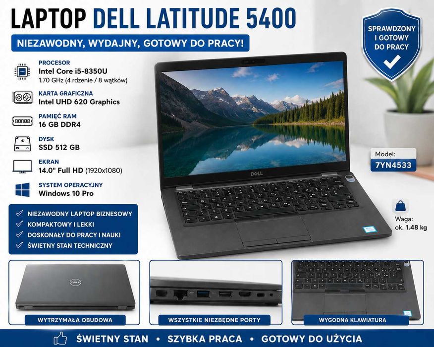 Sprzedam laptop biznesowy Dell Latitude 5400