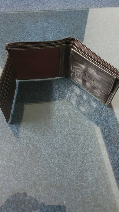 Carteira em pele Camel