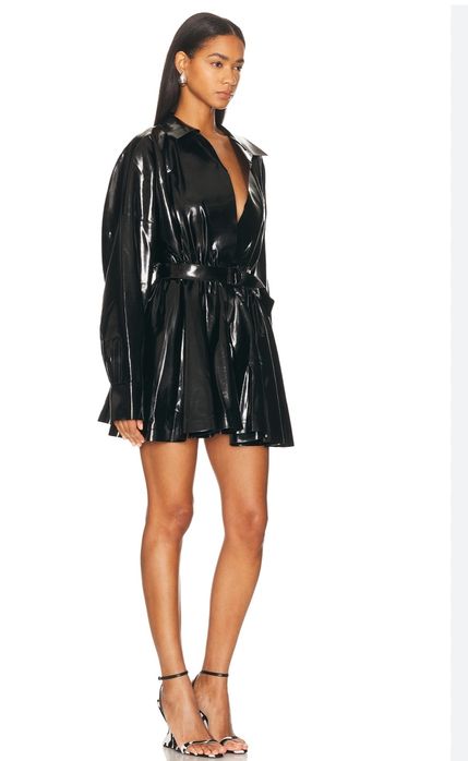 Latexowa czarna błyszcząca sukienka L XL . Skórzana świecąca sukienka