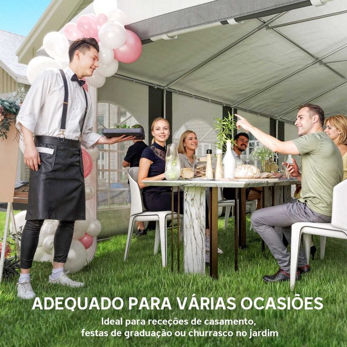Tenda para eventos 7,97x3,97 m com paredes removíveis