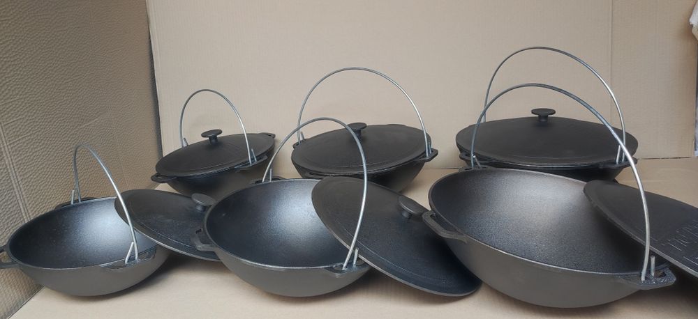 Казан узбекский чугун WOK татарський азіатський чавун 4 6 8 л