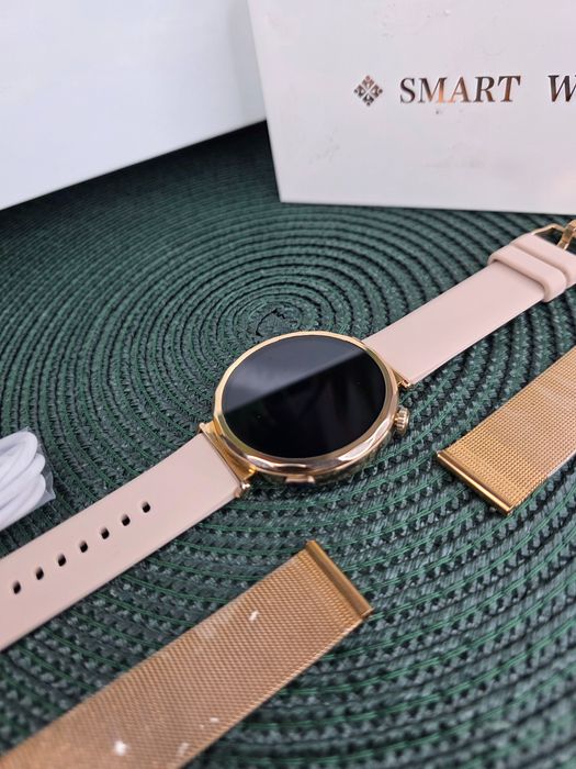 Złoty Smartwatch Damski LIGE 8gen Połączenia Bluetooth 2 paski NOWY