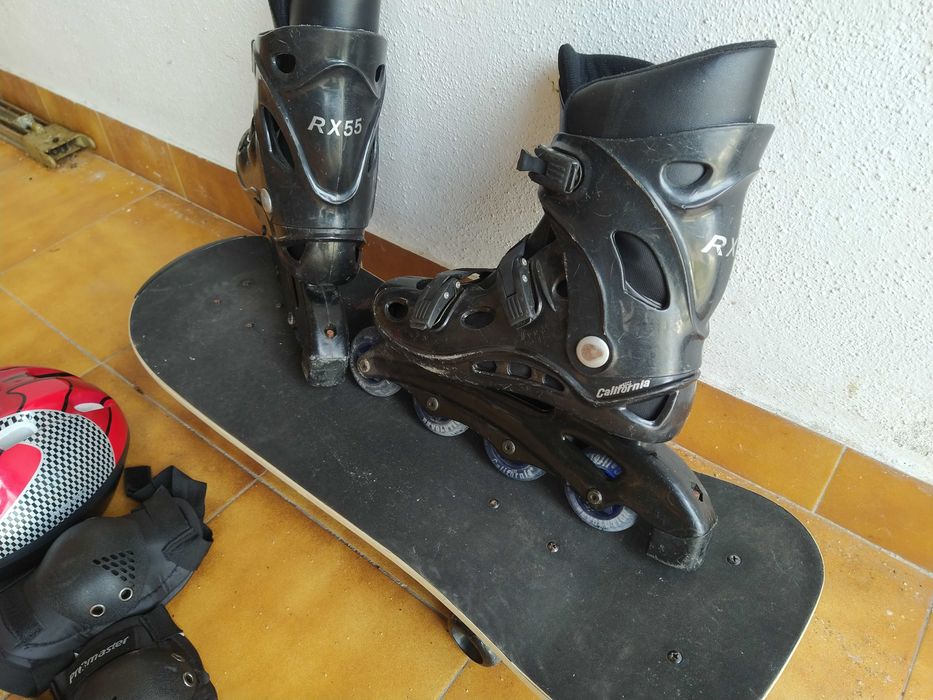 Skates mais patins em linha