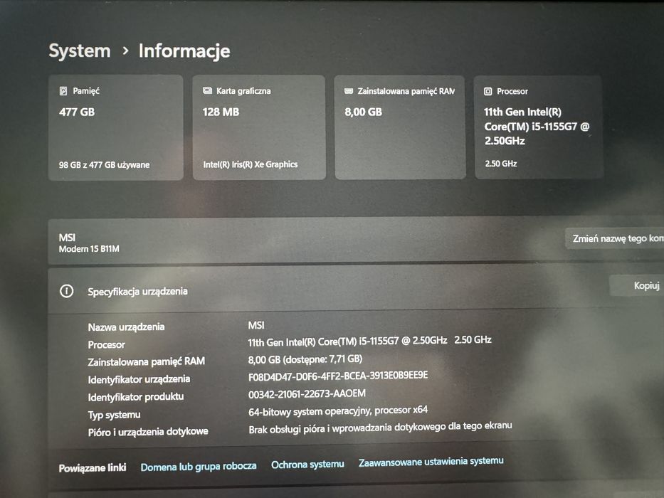 Sprzedam MSI w bardzo dobrym stanie