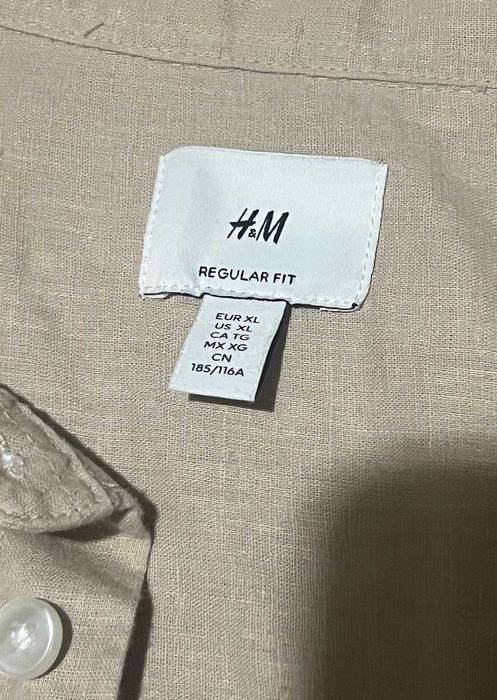 Сорочка шведка теніска натуральна лляна XL H&M ідеальний стан