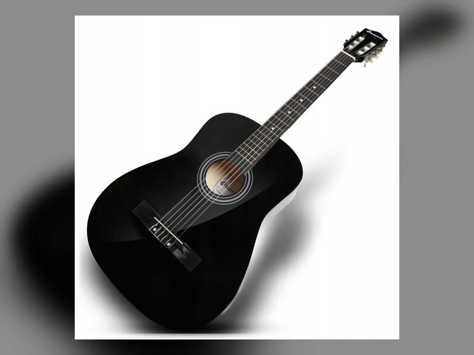 NOWA Gitara Klasyczna 4/4 Do Nauki Zestaw Pokrowiec Stroik Struny Kostki Pasek Dla Początkujących
