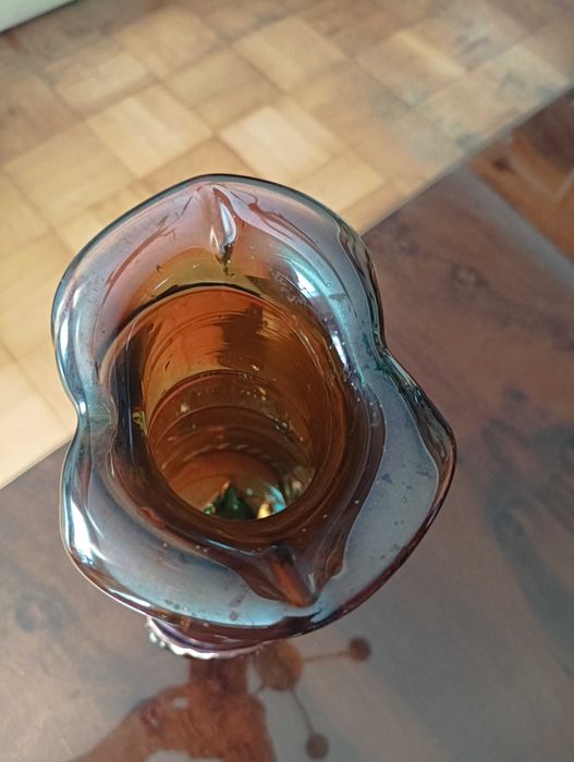 Wazon Carnival glass, iryzowany vintage