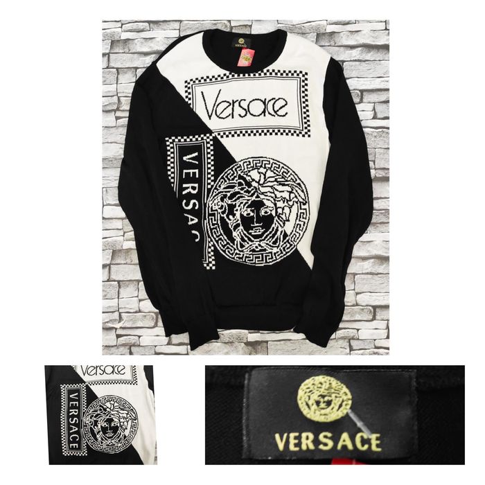 Versace oryginalny sweter r.40 czarny biały Italia ideał