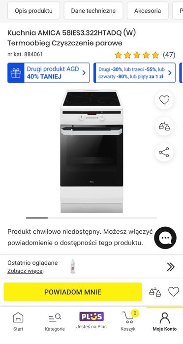 Kuchenka Amica z płyta indukcyjna