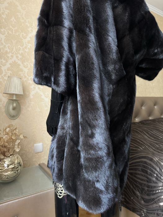 24.11 Київ примірки! Норкова шуба 88 см, 50-52, паркетка нова