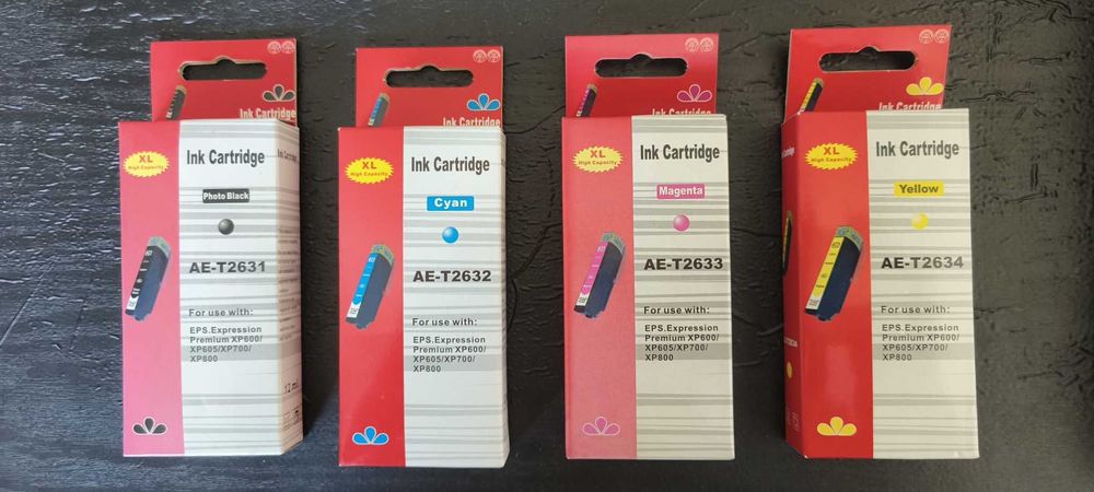Tinteiros Compatíveis EPSON 26XL (2631/32/33/34), 27 XL (2711/12/13/14), 29XL (2991/92/93/94), 33XL (3351/3361/62/63/64), 502XL, 604XL (BK/C/M/Y)