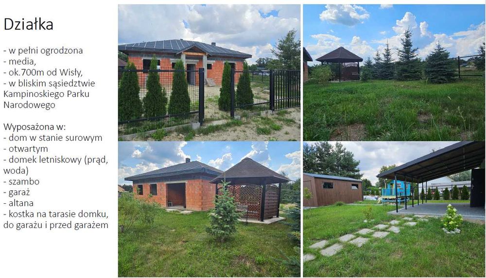 Działka 1100m² z domem, zabudową–Śladów,otulina Kampinosu,blisko Wisły