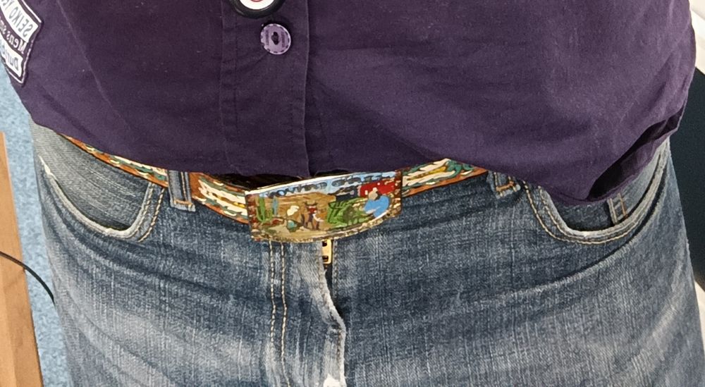 Cinto Mexicano em pele com fivela do Gran Canyon - 120cm