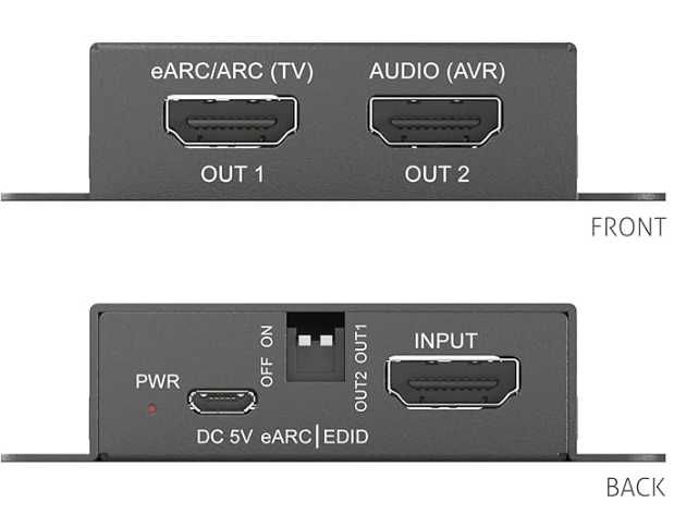 eARC Adaptador/extrator de áudio, 4K Ultra HD 60 Hz com HDR incluído