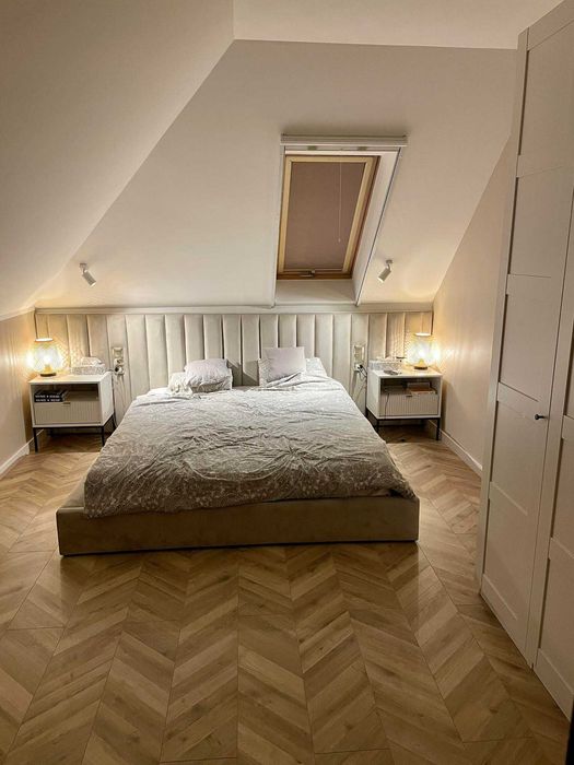 łóżko tapicerowane, pojemnik, szerokie wezgłowie, producent 140 x 200