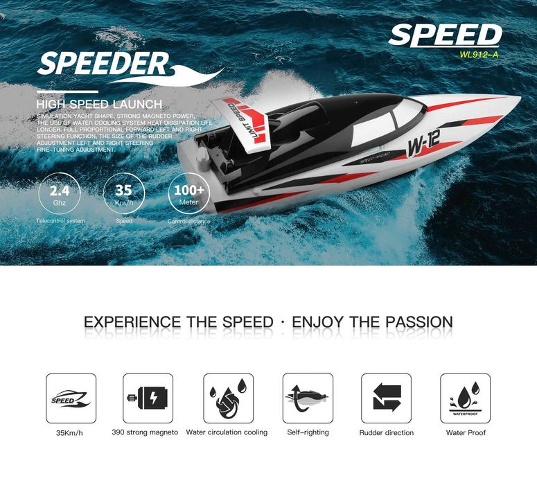 Катер на радіокеруванні WLtoys WL912-A 35 км/год