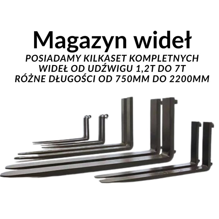 Kompletne widły długość 1100mm klasa karetki 3A udźwig  3.2T 100x40 mm
