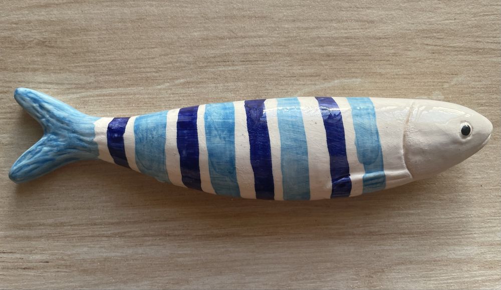 7x Pássaros Metálicos + Peixe de Parede