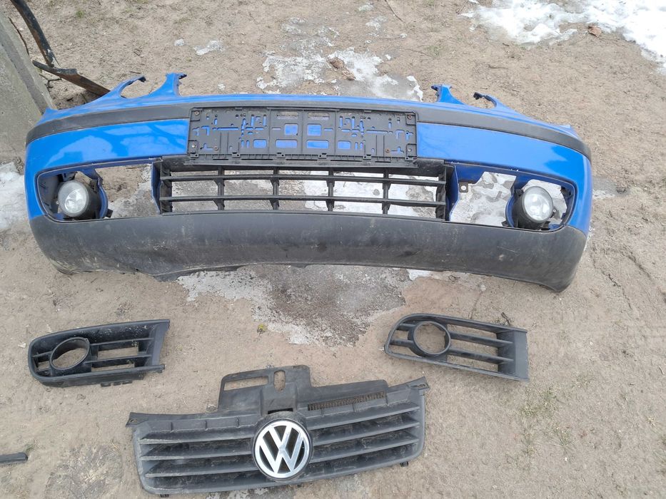 Zderzak maska przód vw polo okular niebieski