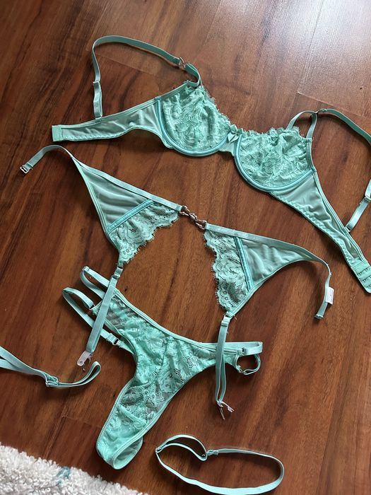 Miętowy komplet bielizny shein 36