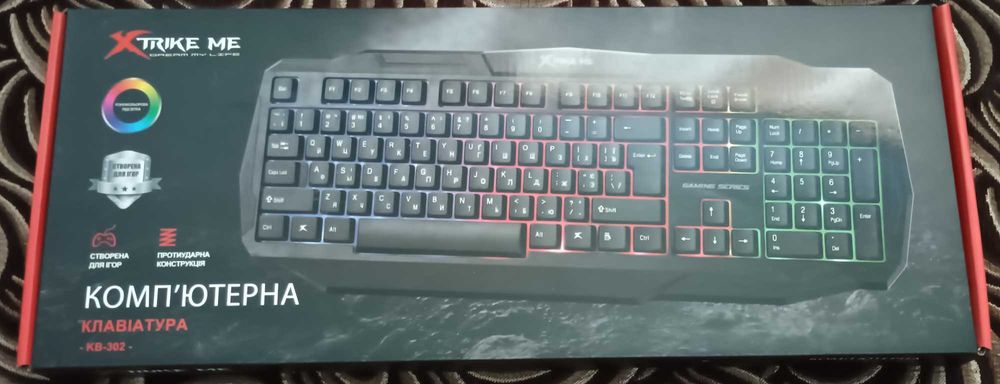 Клавіатура дротова XTRIKE ME KB-302 RGB Black