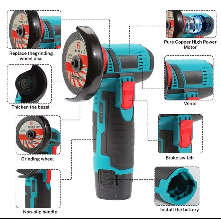 Mini Rebarbadora a Bateria 12v