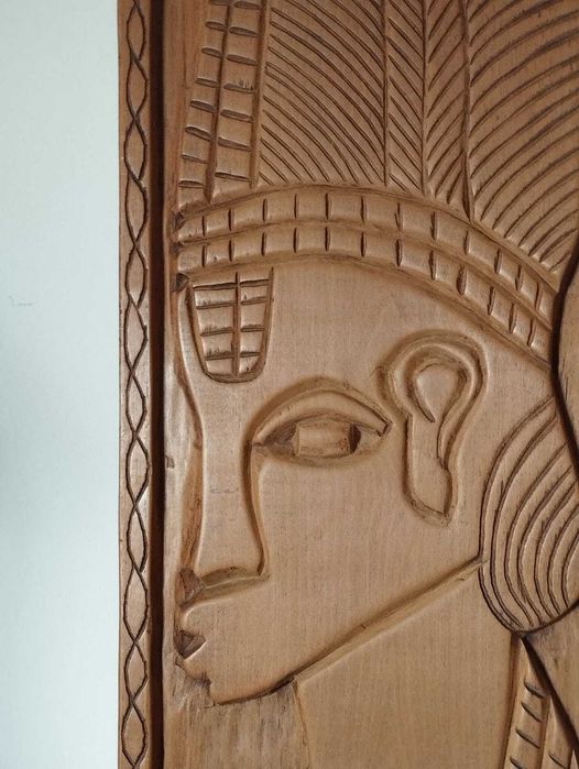 Placa Tribal Africana Madeira Esculpida