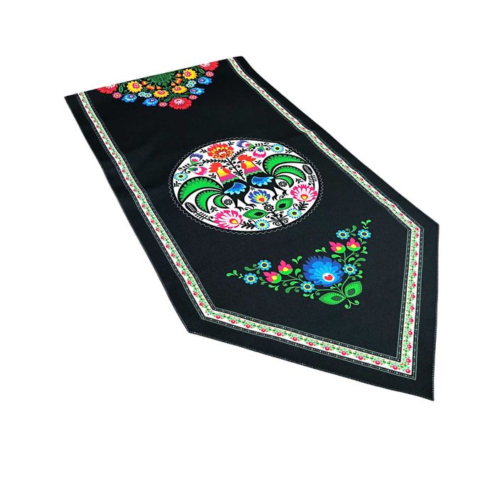 Folkowy Bieżnik na Stół 190x47 cm – Polski Produkt, Laserowy Nadruk