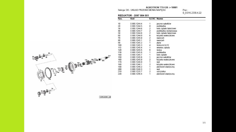 Agrotron ttv 630 instrukcja napraw KATALOG CZĘŚCI instrukcja obsługi