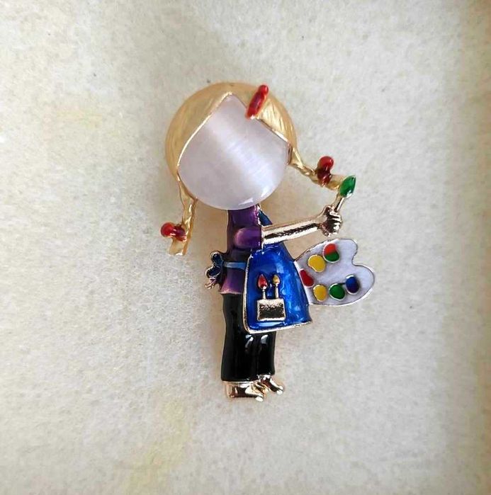 2x broszka dziewczynka arbuz + farby