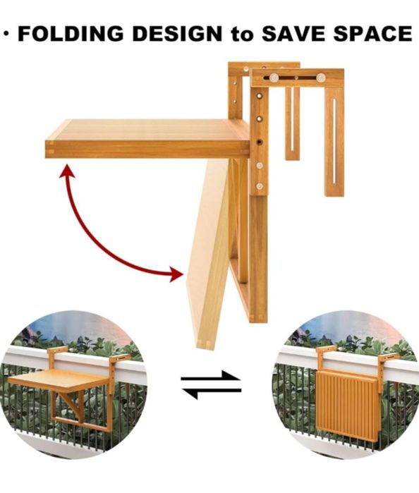 INTERBUILD Toronto stół balkonowy 60 x 70 cm,
Blat stołu ma wymiary 71
