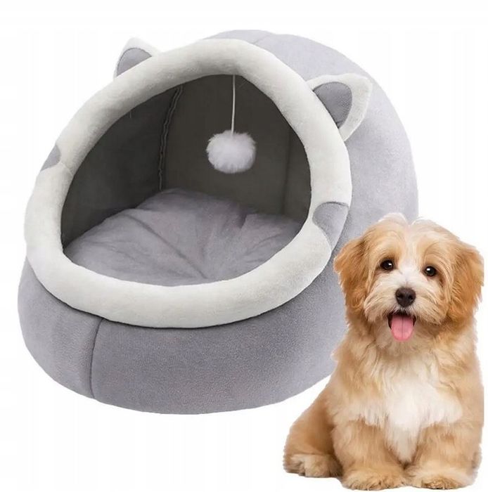 domek legowisko dla kota psa budka kojec z uszami poduszka 31*27*27 cm